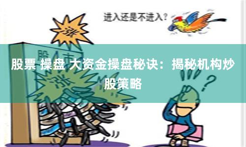 股票 操盘 大资金操盘秘诀：揭秘机构炒股策略
