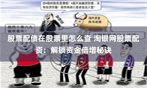 股票配债在股票里怎么查 淘银网股票配资:解锁资金倍增秘诀